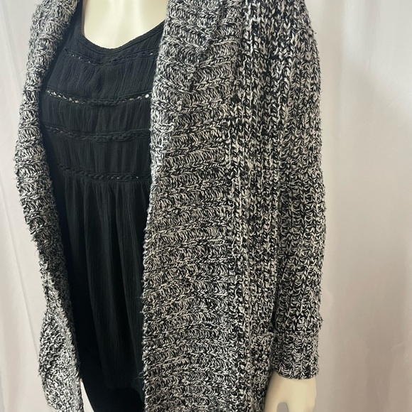 Knit Cardigan In Marled Grey, Size Small - Picture 2 of 9